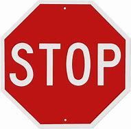 Red octagonal stop sign